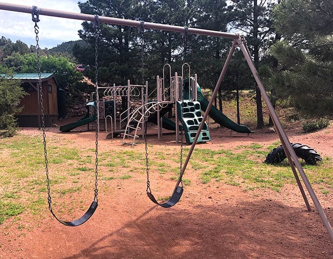 Playground for kids at the Mountaindale RV Resort