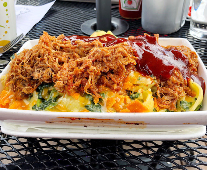 Macaroni & Cheese with pulled pork from Cantene