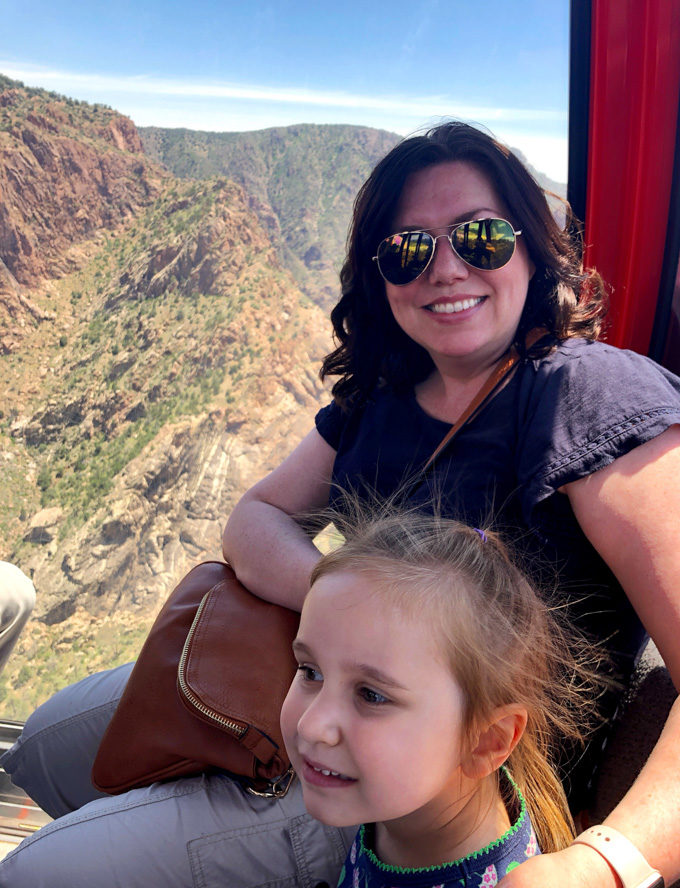 Amanda & Camille Finks riding the gondola at Royal Gorge Bridge & Park